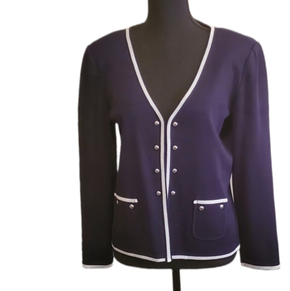 Ming Wang Sweaters - Ming Wang Navy Cardican